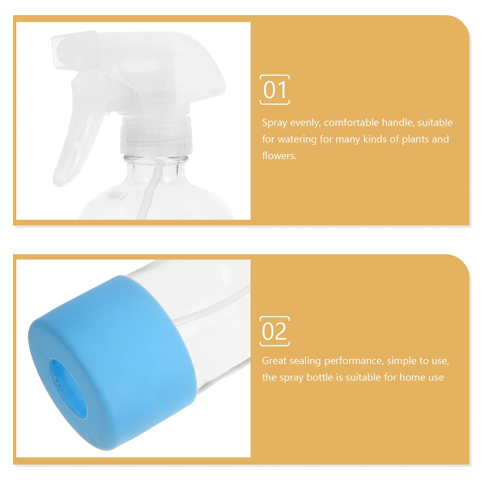 

3Pcs Glass Spray Bottles with Anti-Slip Silicone Sleeve Leakproof Refillable Spray Bottle for Flower Plant Watering Home Use