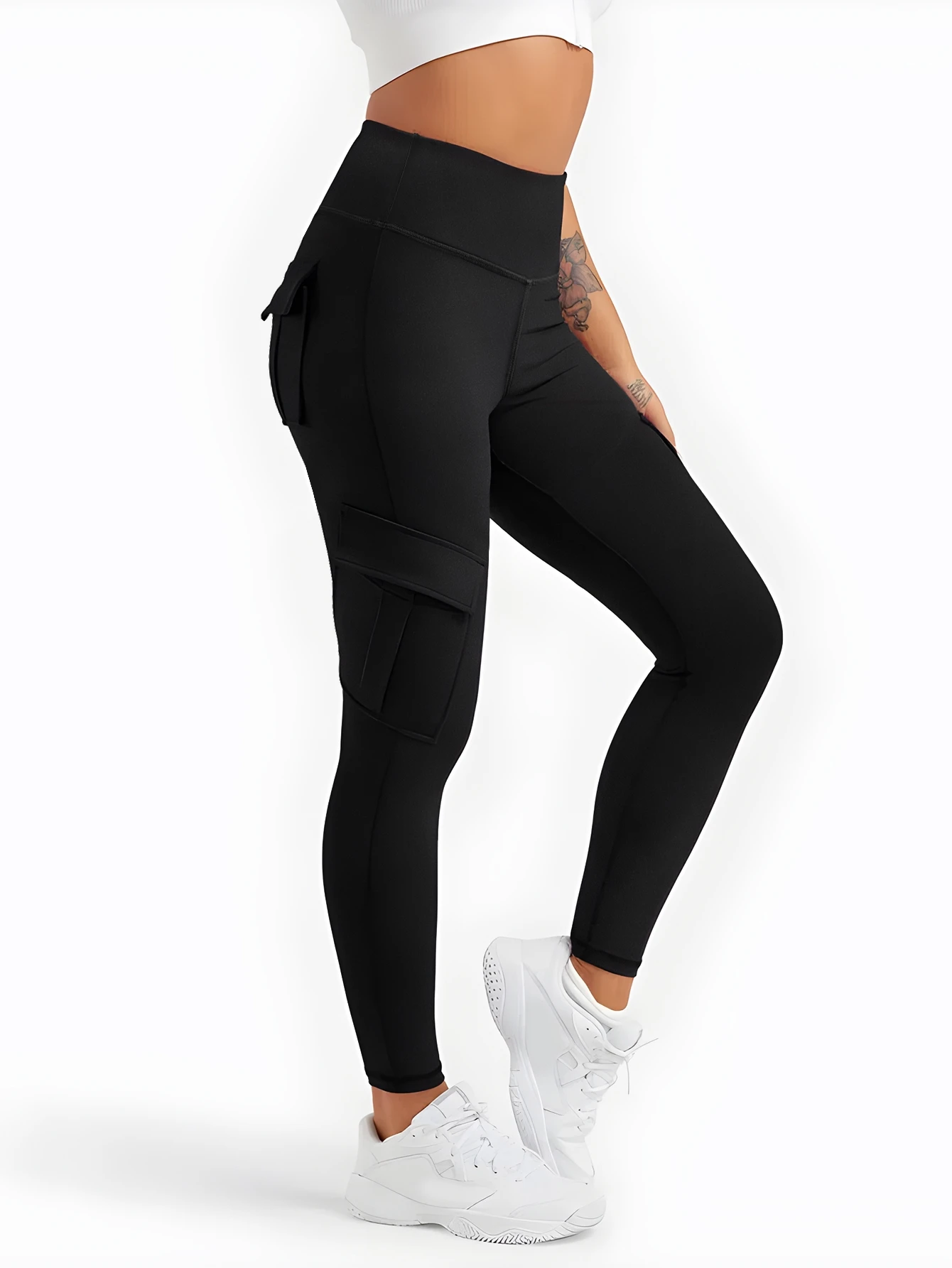 Multi-pocket Cargo Yoga Leggings, Tight Leggings, Breathable Sports Pants, Sweat Wicking, High Stretch Sports Pocket Pants