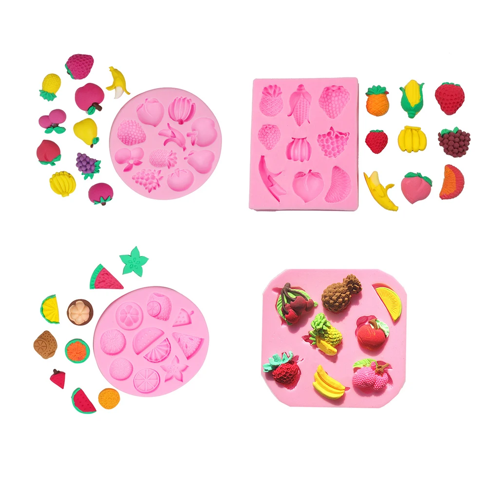 Fruit Mix  Cooking Tools Fondant Silicone Mold Chocolate For Baking Of Cake Decorating Candy Kitchen Accessories