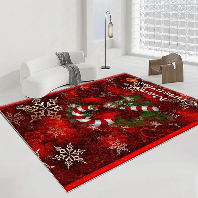 1pc Christmas Themed Area Rug, Lightweight, Washable & Easy Care, for Living Room, Bedroom, Dining Room, Kitchen
