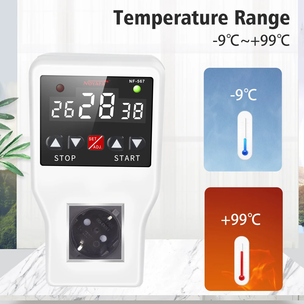 NOYAFA التبديل متحكم في درجة الحرارة NF-567 شاشة ديجيتال ذكي وحدة تحكم أوتوماتيكية بالكامل التحقيق مقبس درجة الحرارة