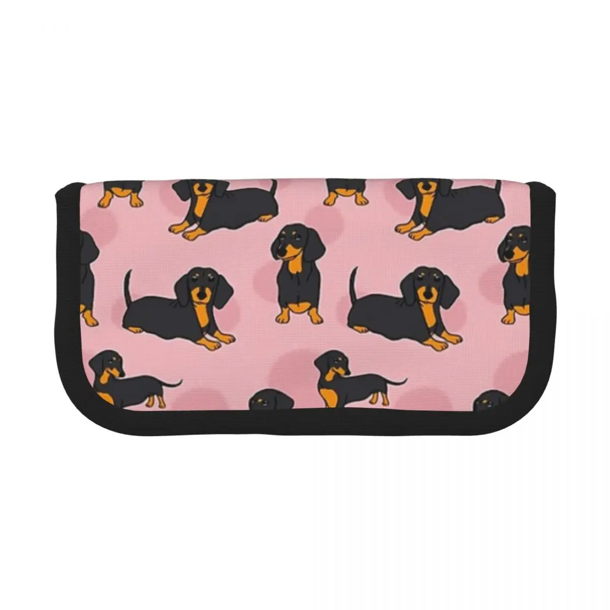 Pink Blue Tan Smooth Dachshund Pattern Sticker Pack Pencil Cases Gifts Pen Box Pencil Bag Big Capacity Pencil Pouch Pen Holder