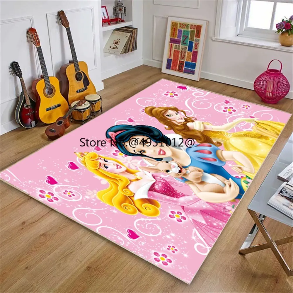 2023 Disney Princess Jasmine Cinderella Ariel Bedroom Carpet Kids Playmat Floor Rug Mat Cartoon Room Outdoor Christmas Decor