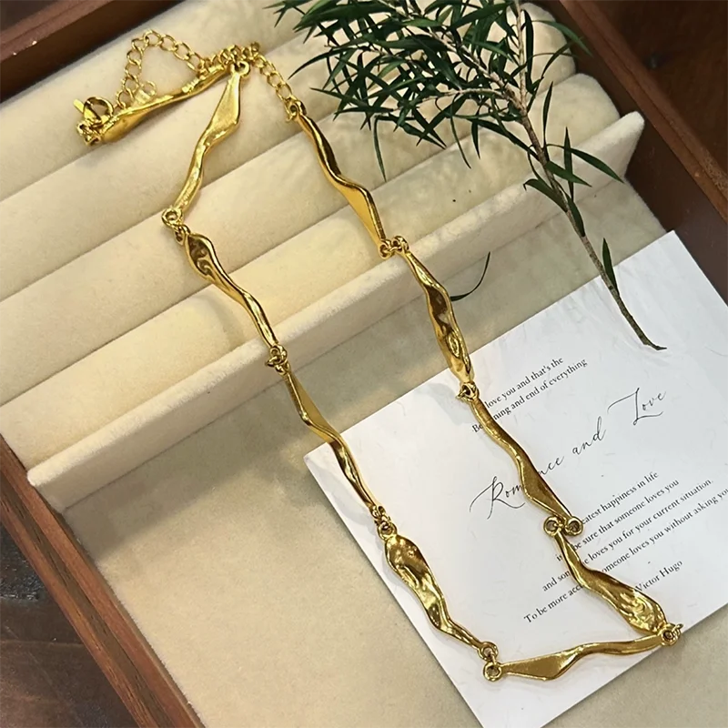 Irregular geometric chain necklace stainless steel necklaces for women minimalist simple elegant jewelry non tarnish waterproof