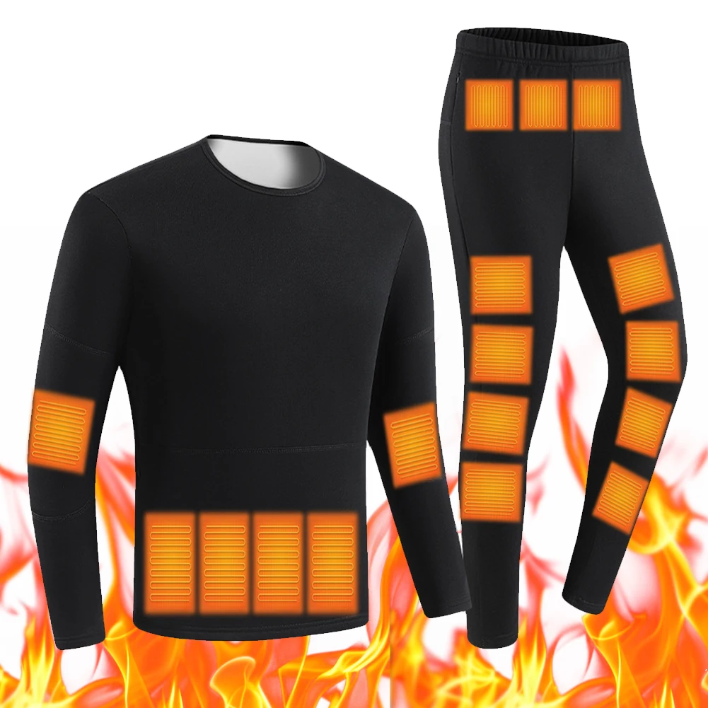 30 Heating Zones Thermal Underwear Set USB Winter Thermal Underwear Winter Outdoor Sports Underwear for Women Men