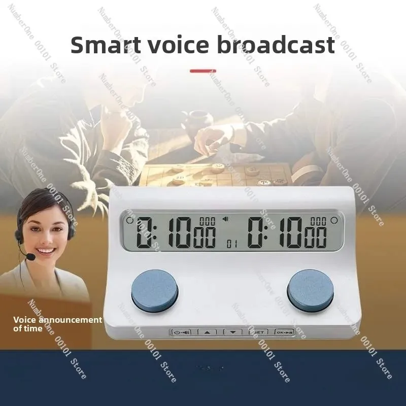 Chess Clock Timer for Go Board Games, Professional Game Timer with Voice Alert & Shutdown, Upgrade Referee Clock for Competition