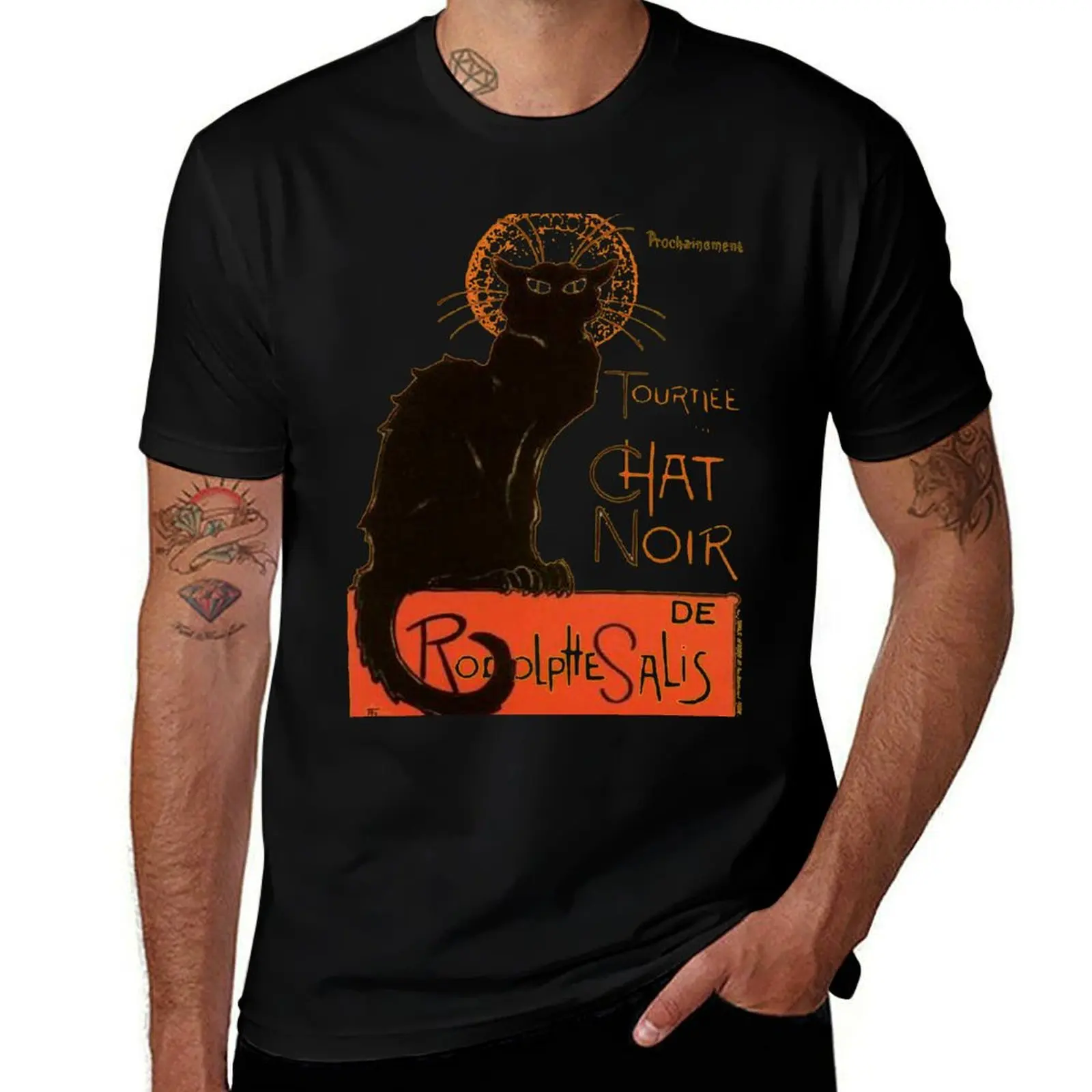 Tournee Du Chat Noir After Steinlein Vintage Distressed T-Shirt Work Wear Lightweight Tee T-Shirt