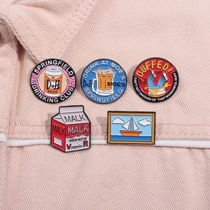 1-5pcs dibujos animados Simpson alrededor de la solapa de la solapa círculo joyas 8 Mejores Pin de Simpson de ventas - №8