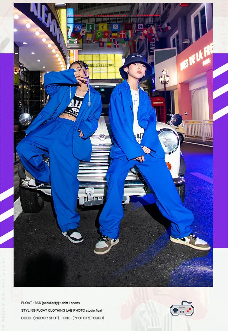 Kinder Jazz Hip Hop Street Dance Kostüme 3-teiliges Bühnenoutfit für Jungen Mädchen Kinder Tanzshow-Kleidung Größe 120-180cm – Detail 7