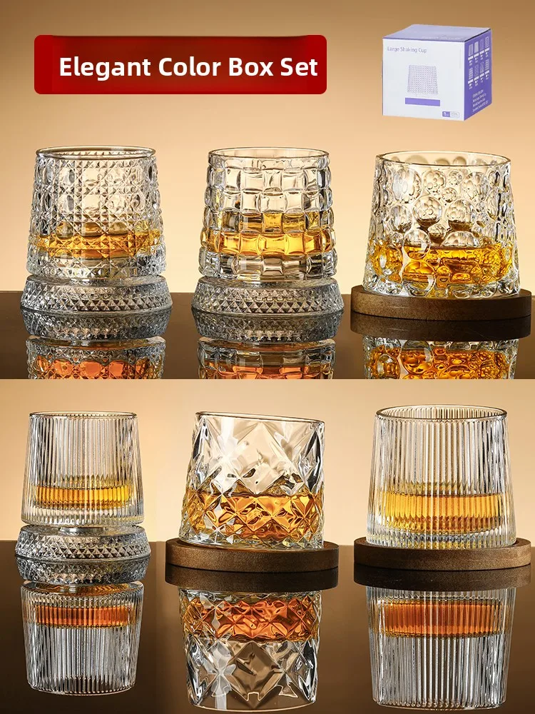McLaren Rotating Cup Whiskey Glass Luxury Foreign Liquor Cup Weary Reliever Home Use Rotating Coffee Cup Tumbler Crystal Glass