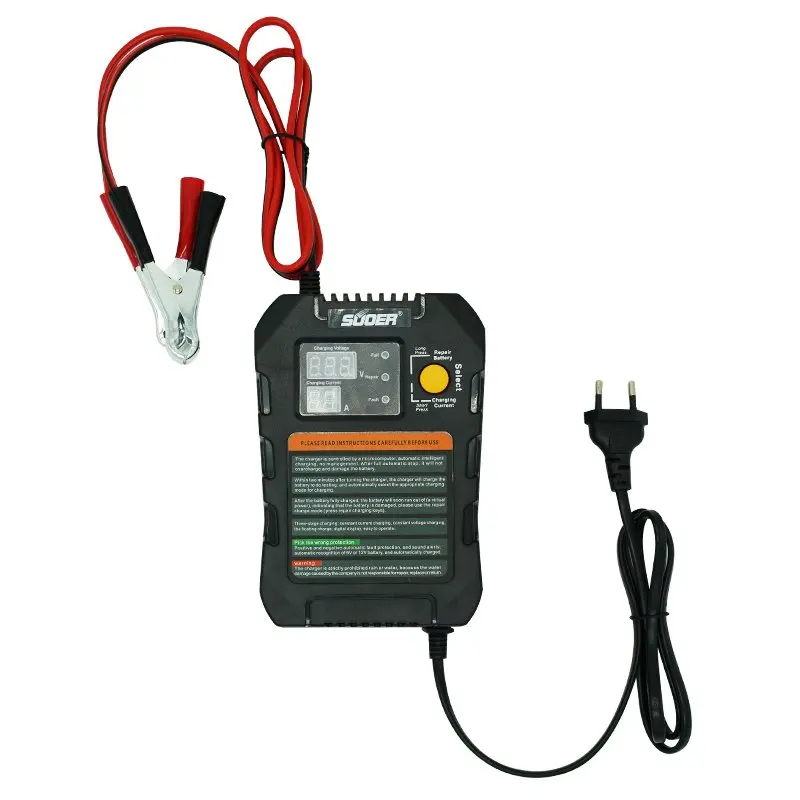 SUOER A01-0612A 6-12 VOLT 2-4-6.9 AMP AUTO ADJUSTABLE BATTERY CHARGER