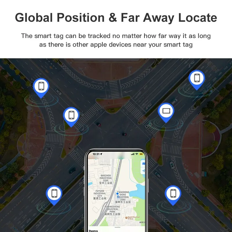 Smart Bluetooth GPS Tracker, Funciona com Find My App, Dispositivo Anti Perder Lembrete, iPhone Tag Locator substituição, MFI avaliado, apto para Tag