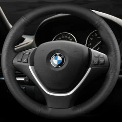 Custom Car Steering Wheel Cover Genuine Leather 100% Fit For BMW E70 X5 2008-2013 E71 X6 2008-2014 Auto Interior Accessories