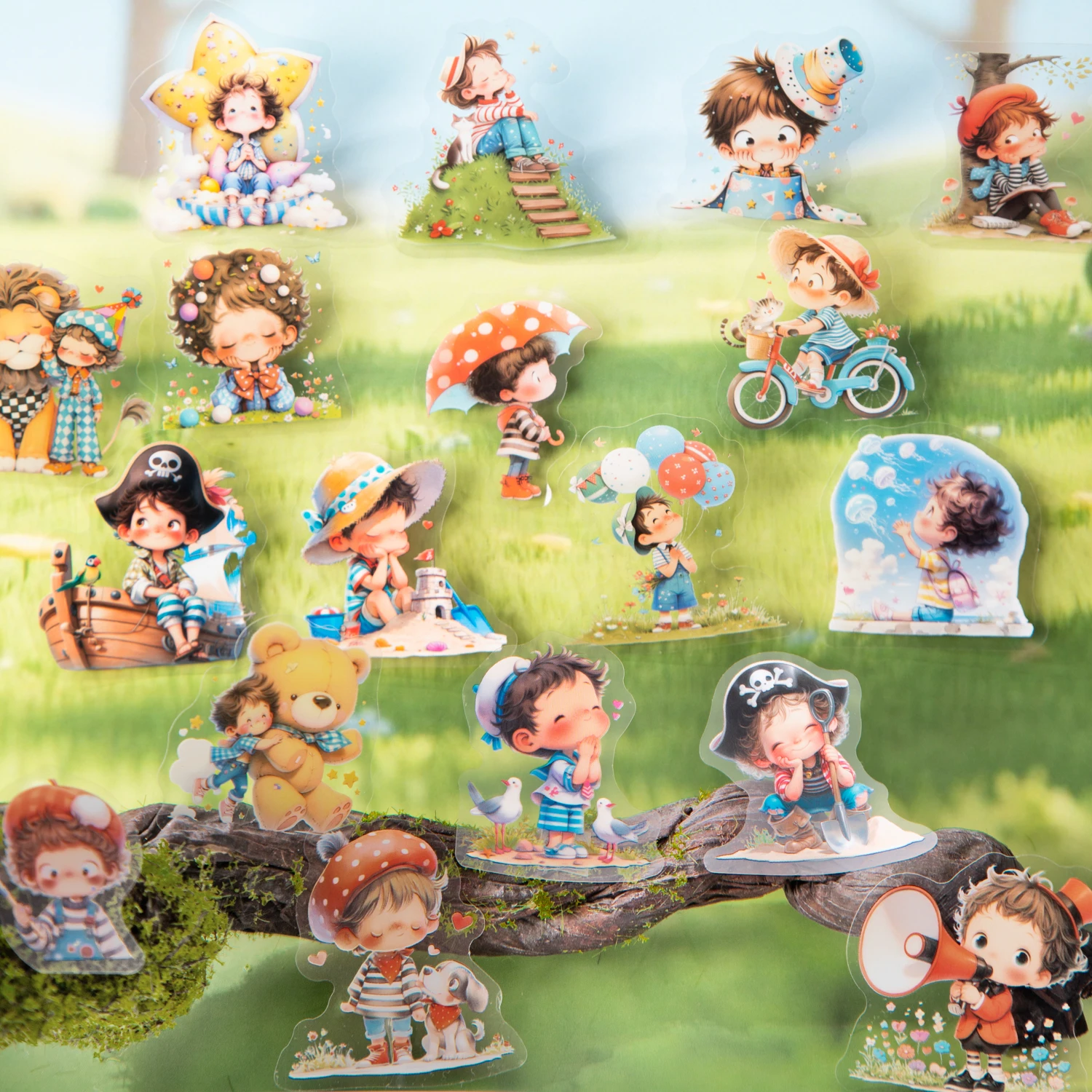 1 Beutel niedlicher kleiner Junge Aufkleber Handkonto für Tagebuch DIY Scrapbook Handyhülle Dekoration Planer Notebook Bastelbedarf