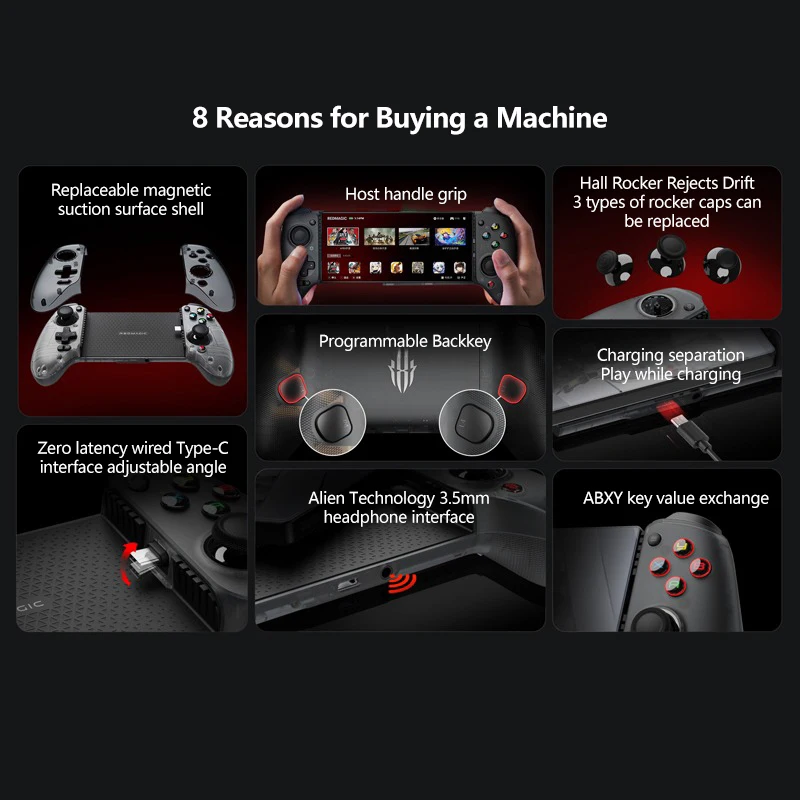 Nubia Red Magic Shadow Blade 2 وحدة تحكم ألعاب الهاتف المحمول وحدة تحكم لاسلكية غمبد لـ Red Magic 9 Pro Xiaomi Gamepad Android