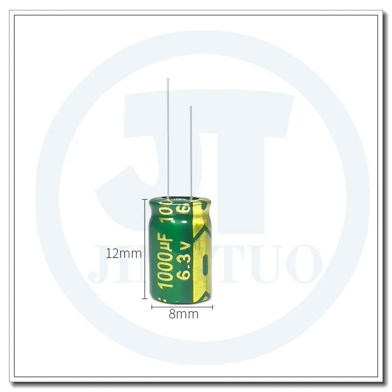 50pc 1000uF6.3V 6.3V1000uF 1000MFD 8x12mm Radial Aluminum Electrolytic Capacitors