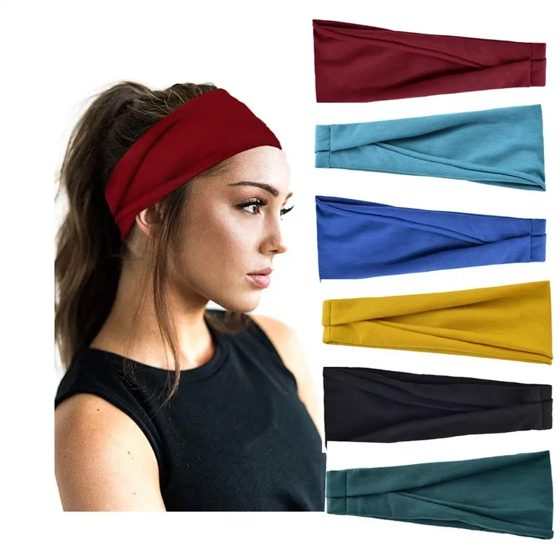 European and American Fashion Sports Headband Women\'s Yoga Headband Men\'s Running Headband Sweat Absorbing Headscarf Sweat Band