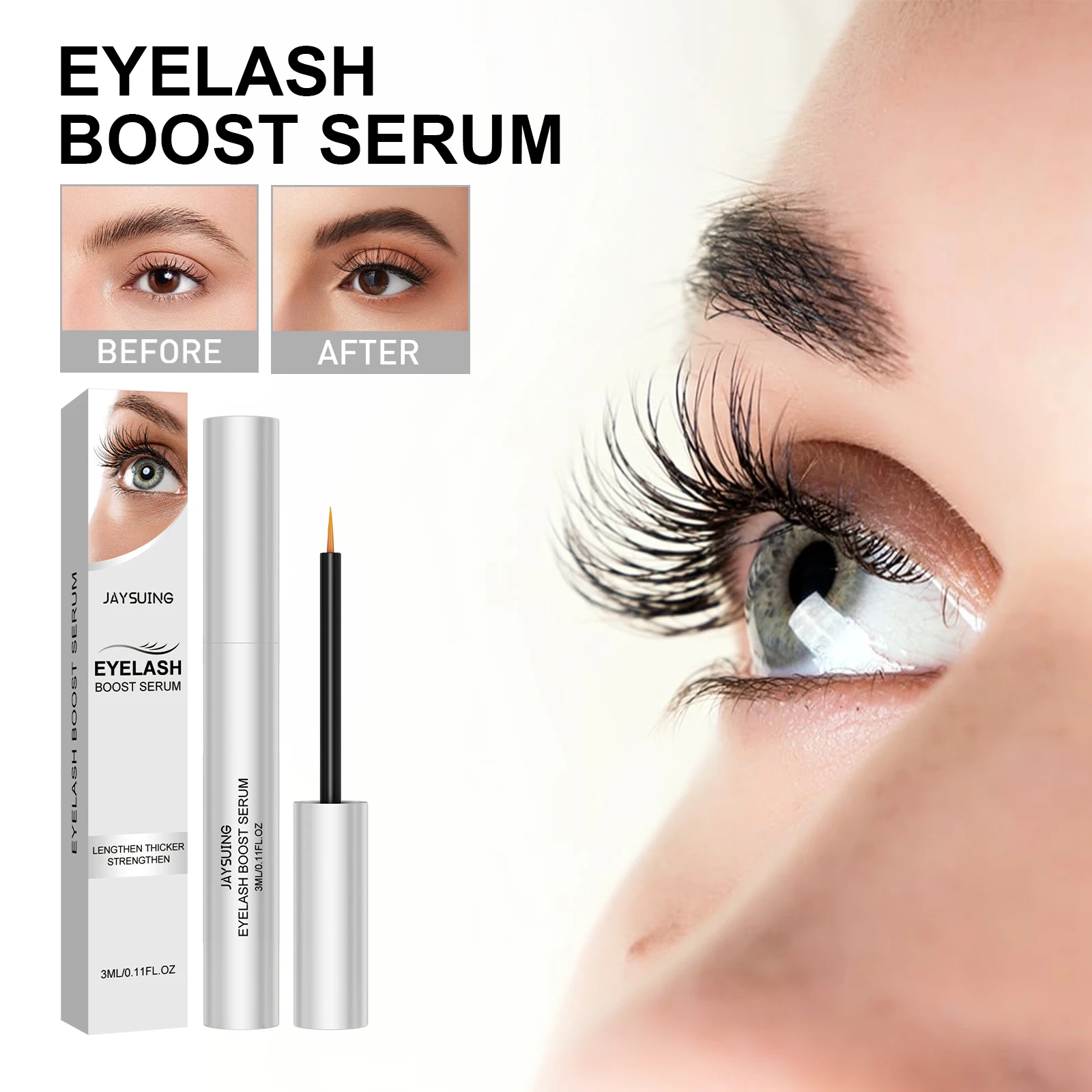 

Eyelash Growth Serum Natural Curl Lengthening Lashes Lifting Liquid Volume Longer Thicker Fuller Nourishing Eyelashes Enhancer