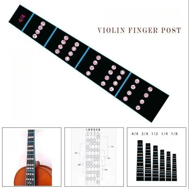 Violin Fingerboard Sticker, Removable 4/4 Violin Sticker Self Adhesive Fiddle Finger Stickers Fingerboard Fretboard Sticker