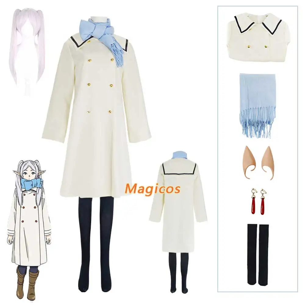 

Anime Frieren: Beyond Journey's End Frieren Cosplay Costume Winter Mao Overcoat Coat Scarf Wig Uniform Woman Cute Christmas Suit