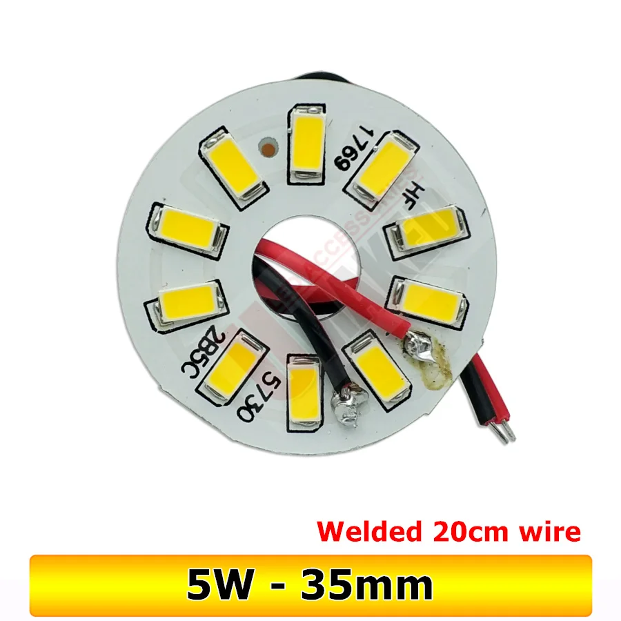 10PCS LED PCB board welded 30cm wire,LED pendant light source 3W 5W 5730 SMD Light Board Led Lamp Panel For Ceiling PCB With LED