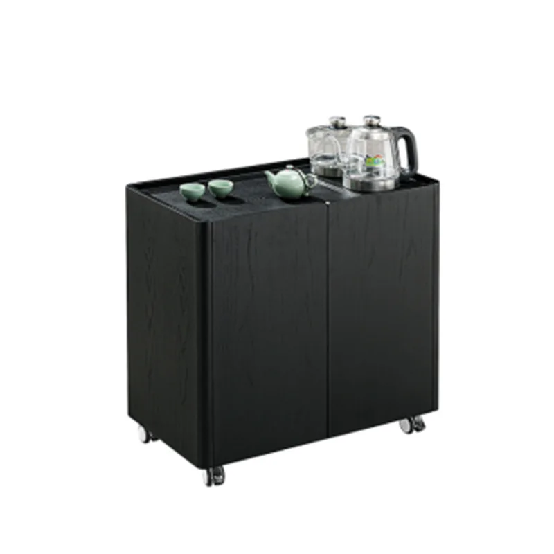 Small tea cart storage mobile small tea table cabinet kettle integrated tea table chair combination