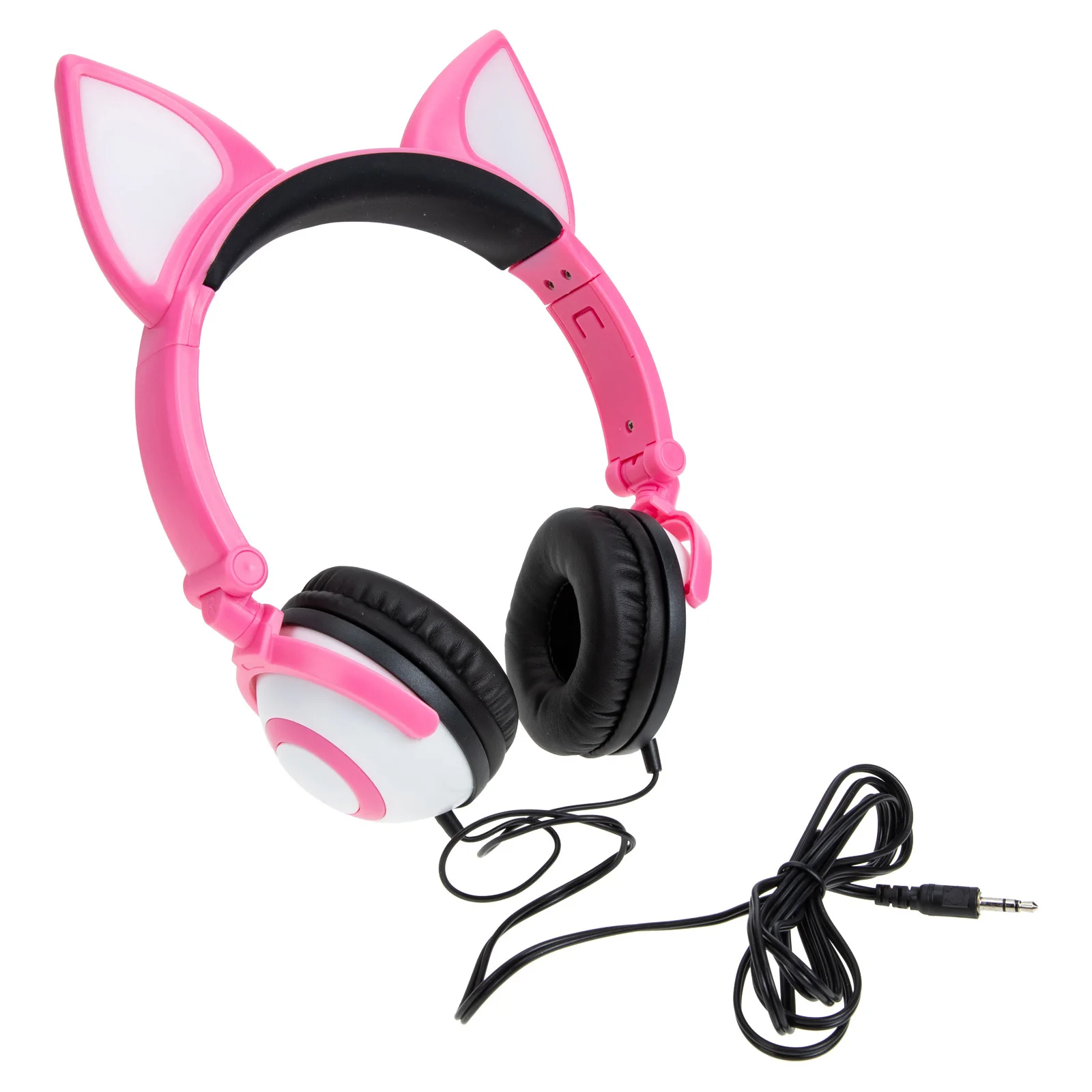 

Cartoon Cat Ear Headphone for Glowing Adjustable Headset Comfortable on Ear Earphones for Travel School