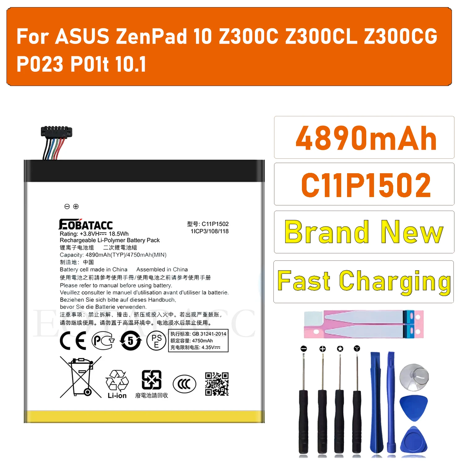 

C11P1502 Replacement Battery For ASUS Zenpad 10 Z300C Z300CL Z300CG Bateria 4890Mah +Tracking Number