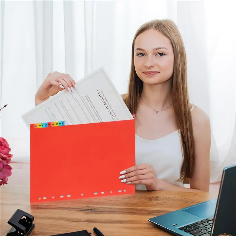 Séparateur de classeur pour carnet de notes coloré, Page d'index A4, catégorie, séparateur, planificateur, marqueur, bloc-notes, cloison en plastique