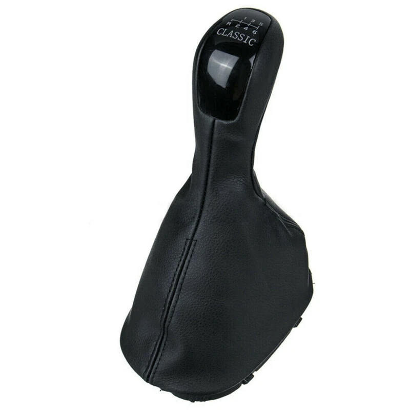 6 Speed Gear Shift Knob PU & Boot Cover Black for Mercedes-Benz C Class W203 2000-2006