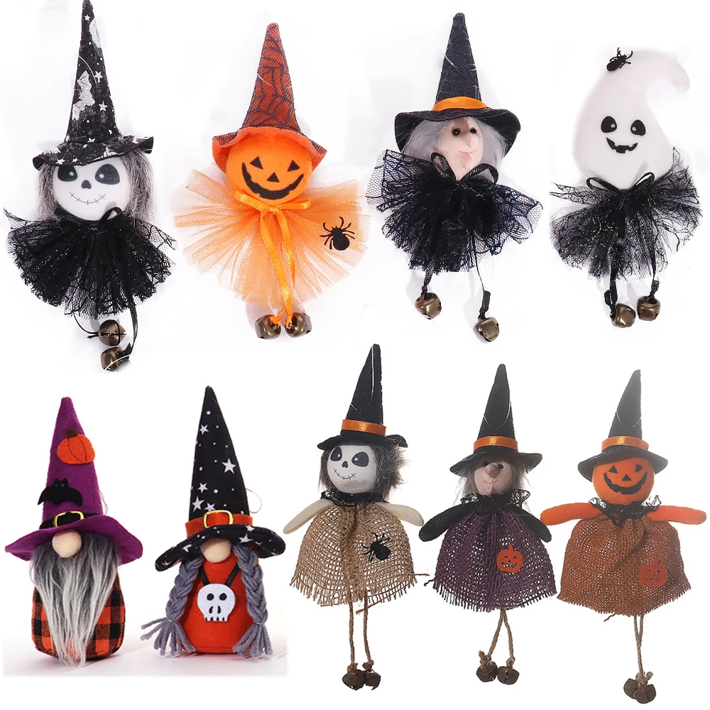 Adornos colgantes de Halloween, calabaza, bruja, fantasma, muñeco de peluche sin rostro, colgante, muñecas de Halloween para niños, regalo, decoración de Halloween 2025