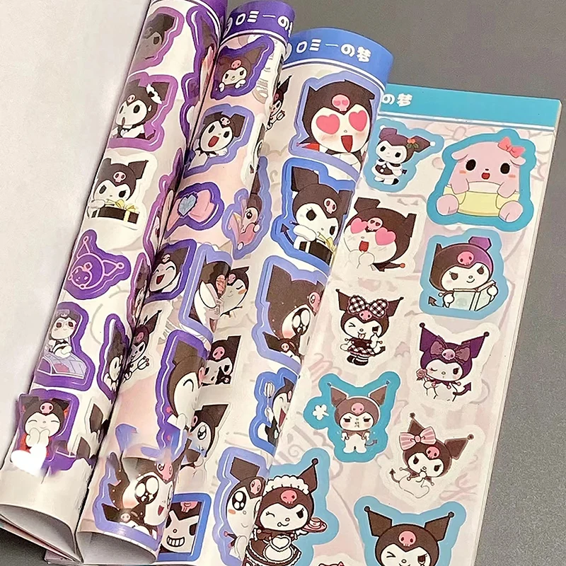 Imagem -03 - Sanrio Cartoon Sticker Book Kawaii Kuromi Adesivo Conta Decoração Mão para Meninas Presentes 450 Pcs por Conjunto