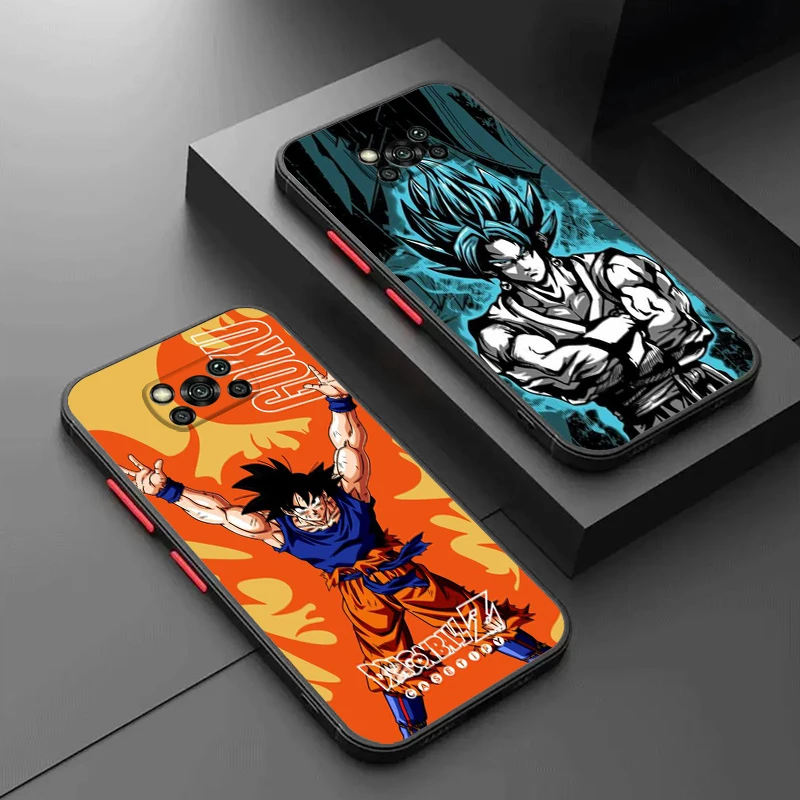 Art D-Dragon Ball Goku Frosted Translucent For Xiaomi Mi Poco X5 X4 X3 M6 M5S M5 M4 M3 F5 F4 F3 GT Pro 5G Funda Phone Case