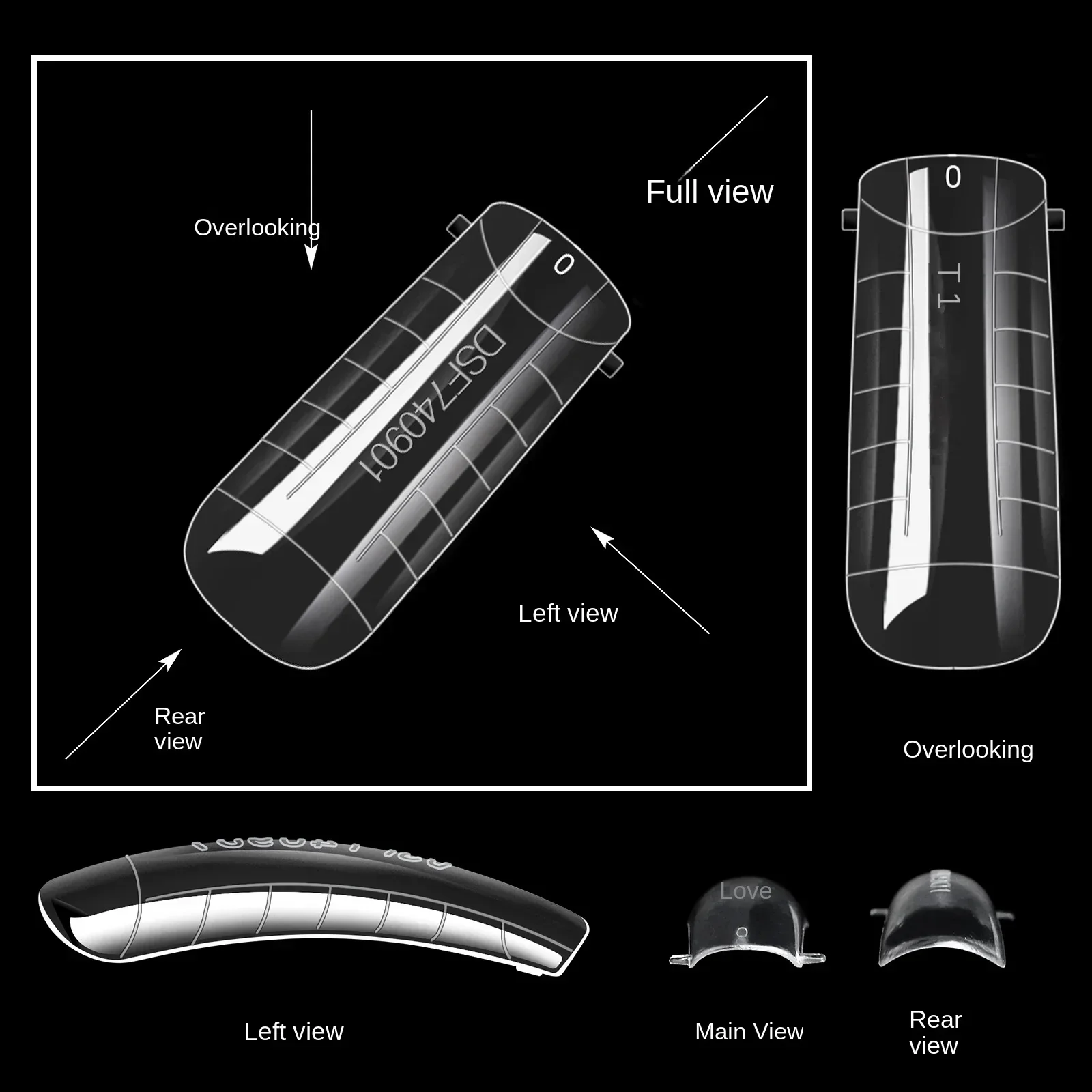 Formes d'extension d'ongles transparentes, moules supérieurs pour N64, moule de construction rapide, formes de touristes, couverture complète, pointes d'ongles, accessoires d'art de manucure