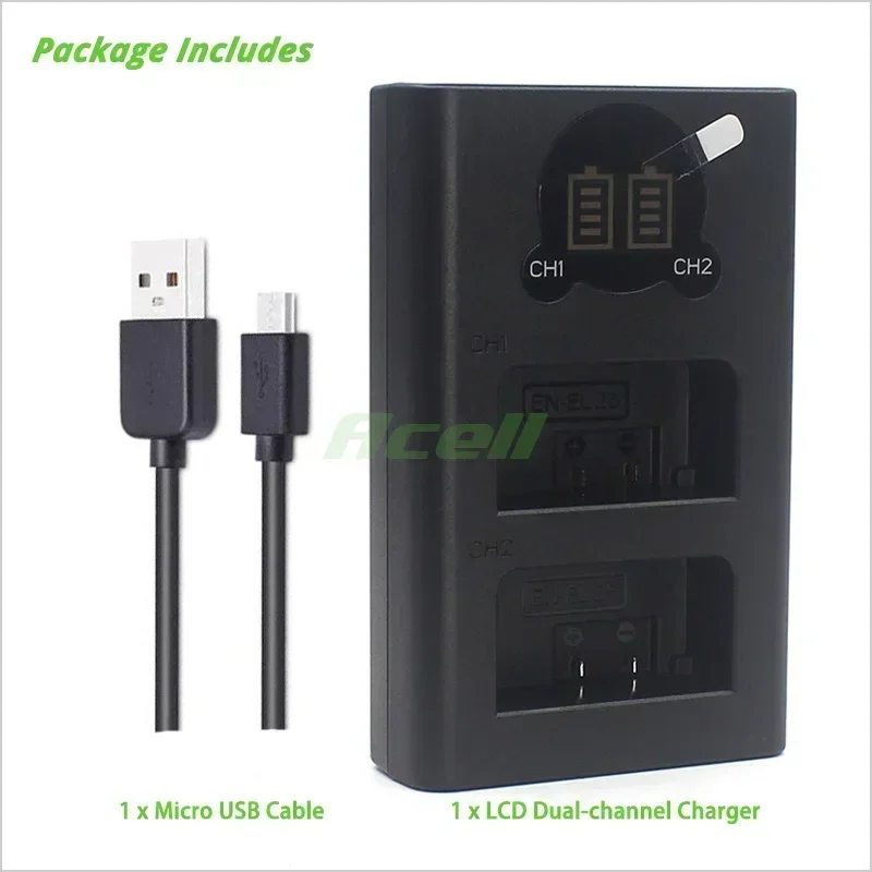 EN-EL25 Pengisi Daya Ganda untuk Nikon Z30 Z50 Zfc Z fc Kamera Mirrorless Ganti MH-23