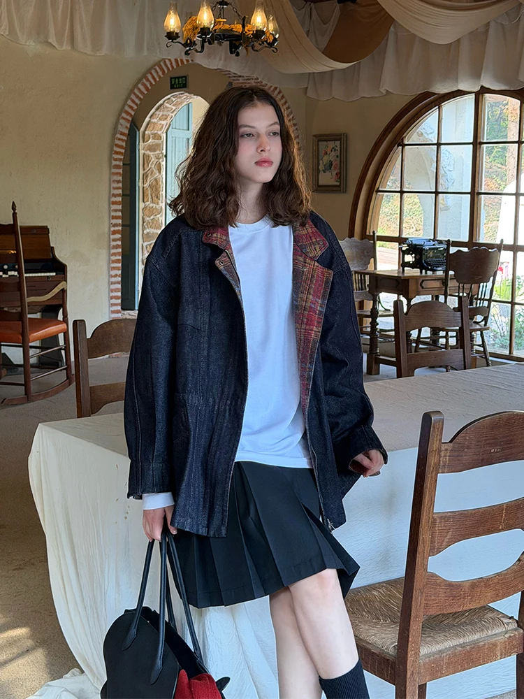 

MDNOTE Minho 2025 Autumn Winter Bule Design ter Skirt Casual Sle mid Waist Pleated A-Line Skirt for Women