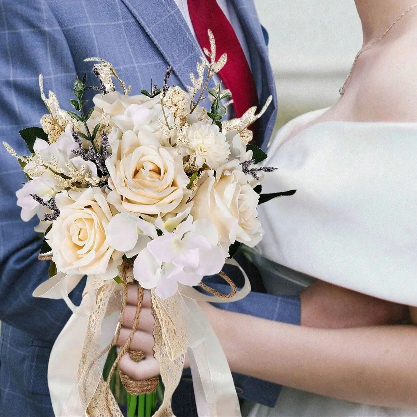 Artificial Roses Flowers Wedding Bouquets Wedding Photography Bouquet Marriage Photo Props Bride Holding Flower Valentine's Day image 5