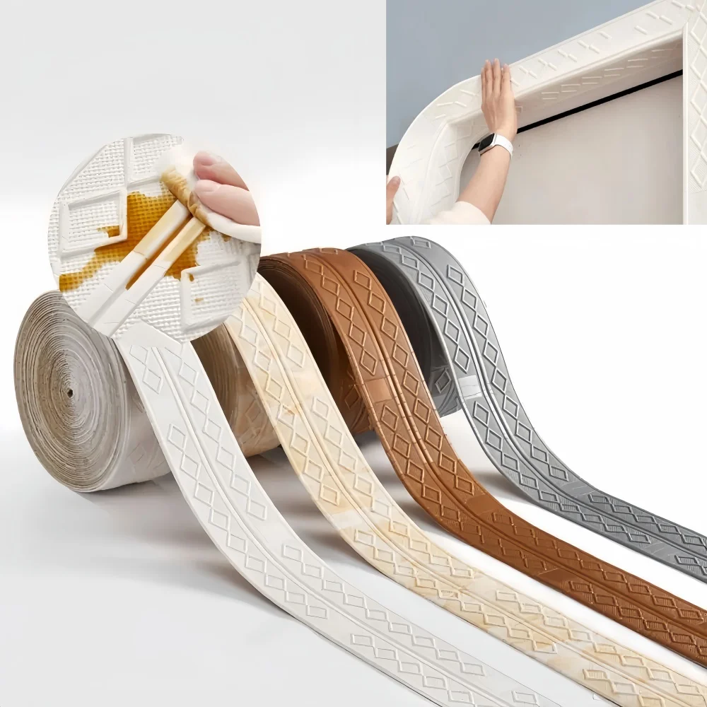 1 rollo de 2.3m x 14cm de moldura autoadhesiva para pared, impermeable, anticolisión, papel tapiz 3D, línea decorativa para el hogar