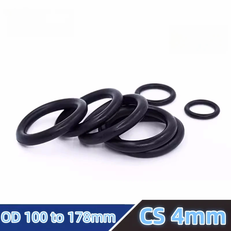 Custom NBR 70 & NBR 90 O-Rings, CS 4mm, Oil & Fuel-Resistant Rubber Gaskets for Automotive, Heat and Wear Resistance, Black