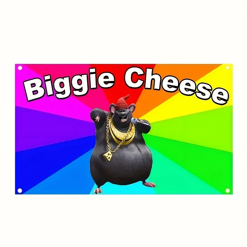 Vibrant Biggie Cheese Tapestry Adding a Splash of Color and Quirkiness to a Modern Minimalist Room