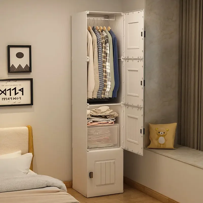 

Modern Trendy Wardrobe Minimalist Nordic Simple Space Saving KIDS Exterior Wardrobe Baby Open Plastic Vestidores Home Furniture