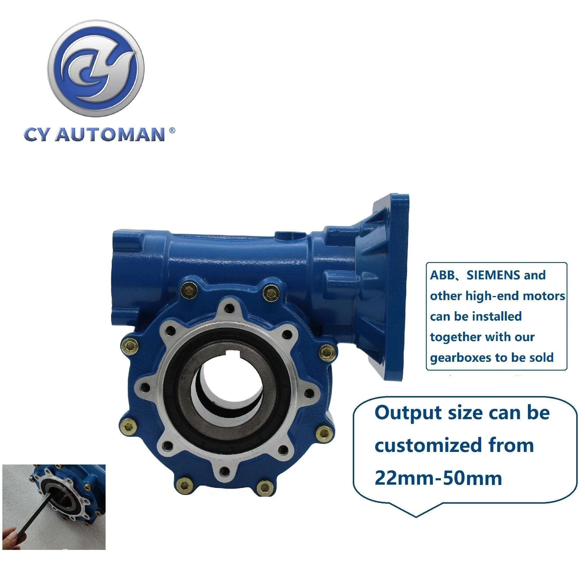 CYAutoman Large Output hole Speed Reducer Gear Worm Gearbox CYWF50 Input 22 Output 50mm Ratio 5:1/100:1 Worm Gear  NW 8Kgs