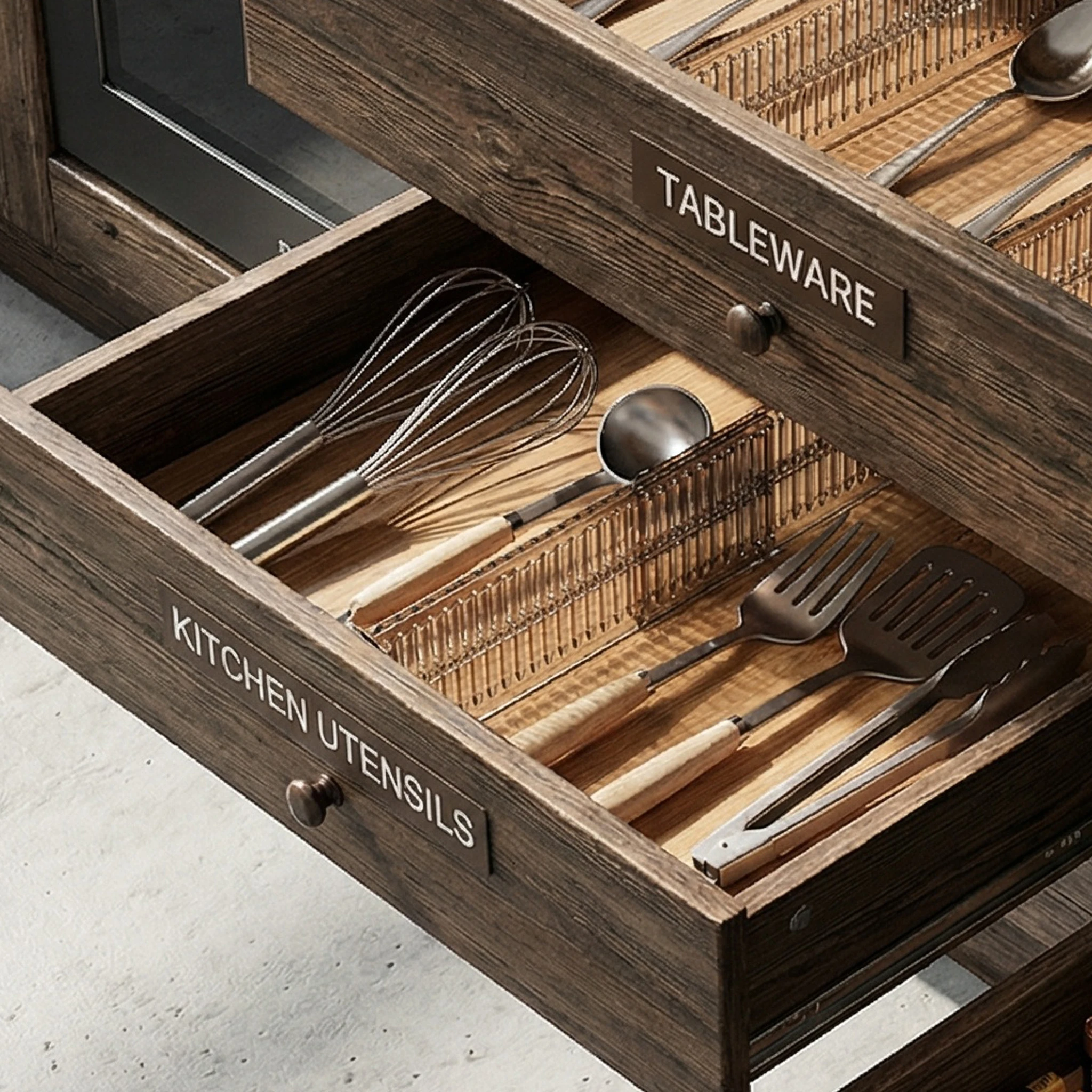 4/7/8sets Multi-functional Adjustable Drawer Storage System, Freely Configurable For Effortless Organization Of Kitchen Utensils