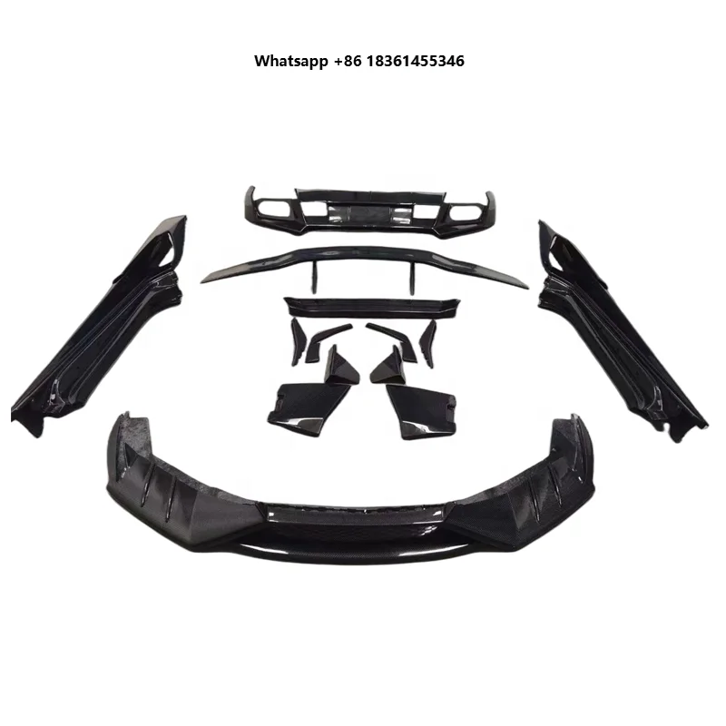 

M Style Carbon Fiber Front Bumper Lip Side Skirt Rear Diffuser Rear Spoiler for Huracan LP580 LP610-4