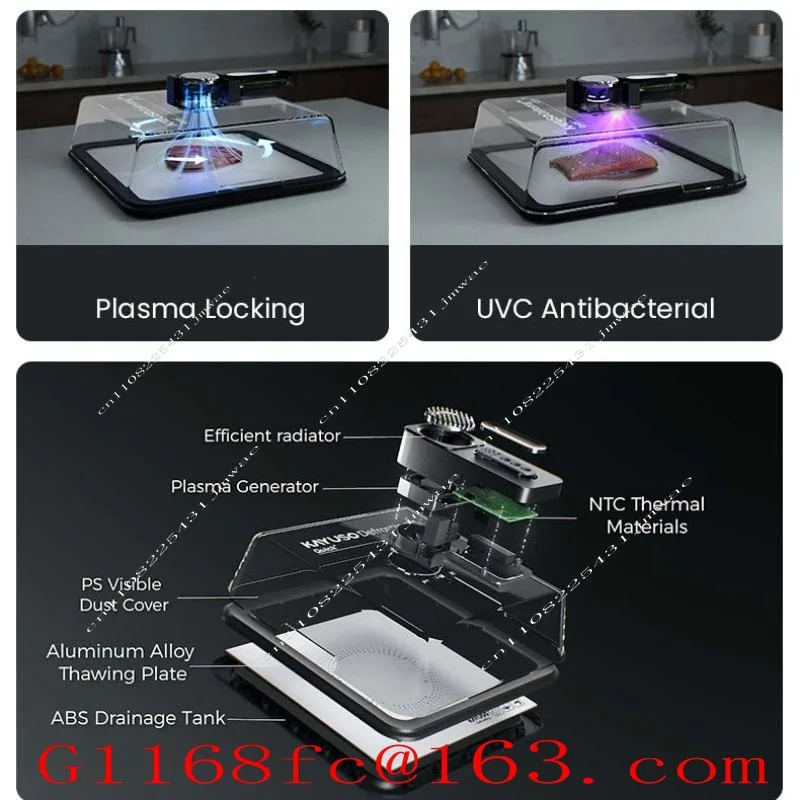 Type-C Charging Thawing Box Ultra Fast Preservation Machine, Beef Frozen Food, Meat and Seafood Thawing Tray