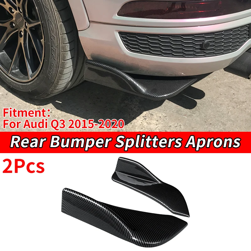 

2Pcs Car Rear Bumper Splitters Aprons Trunk Lip Spoilers Wing Diffuser Wrap Angle Protector For Audi Q3 2015 16 17 18 19 2020