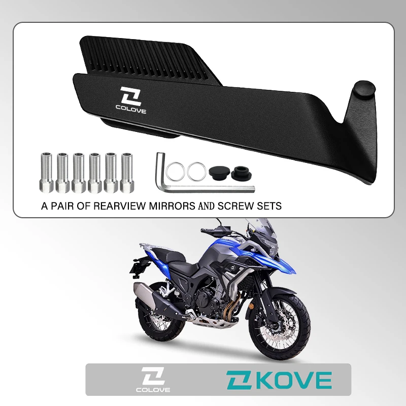 Сертифицированное трековое широкоугольное зеркало заднего вида для мотоцикла с фиксированным ветровым крылом для KOVE COLOVE 800X800X ADV KY500F Excelle 500F COLOVE