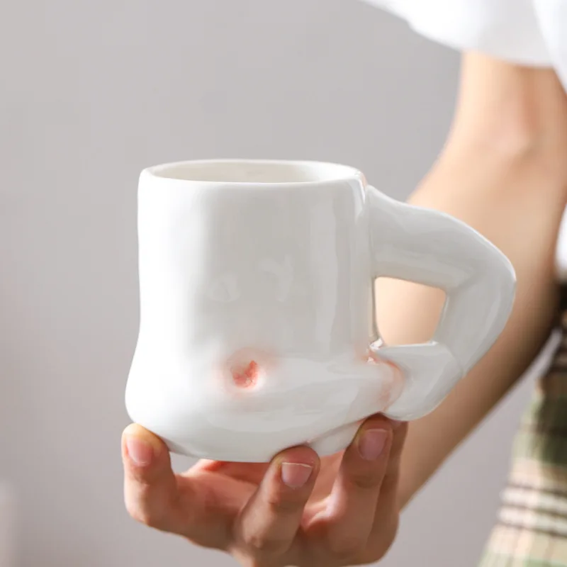 Muscle Man Belly Mug Ceramic Coffee Cup Funny Milk Cup with Unique Design for Home Office Use