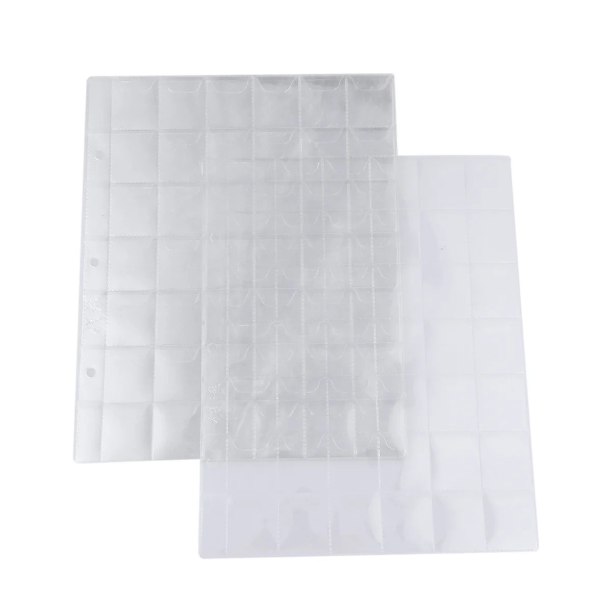 10Pcs Replaceable Coin Album Sheets 42 Pockets Clear PVC Coin Holders for Stamp Currency Collection Storage Folder