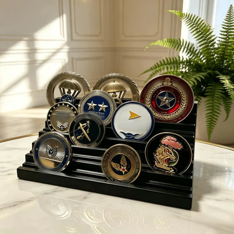 1 Piece Commemorative Coin Display Stand Desktop Organizer, Multi-Layer Coin Display Rack, Combines Storage and Display, Suitable for Game Rooms, Study Rooms, and Office Decorations, Is an Excellent Gift Choice